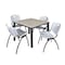 Kee Kee Square Table & Chair Set, Wood, Metal, Plastic Top, Maple TB4242PLBPBK47GY - alternate 1